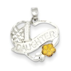 #1 Daughter Charm in 925 Sterling Silver