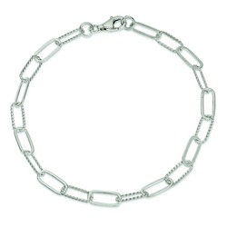 10 Inch Braided And Polished Link Anklet In 925 Sterling Silver