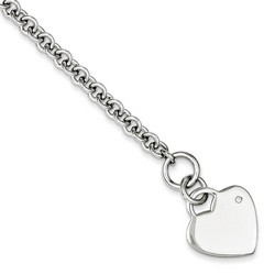 .02ct Diamond Heart Bracelet in 925 Sterling Silver