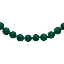 10-10.5mm Faceted Emerald Green Agate Necklace