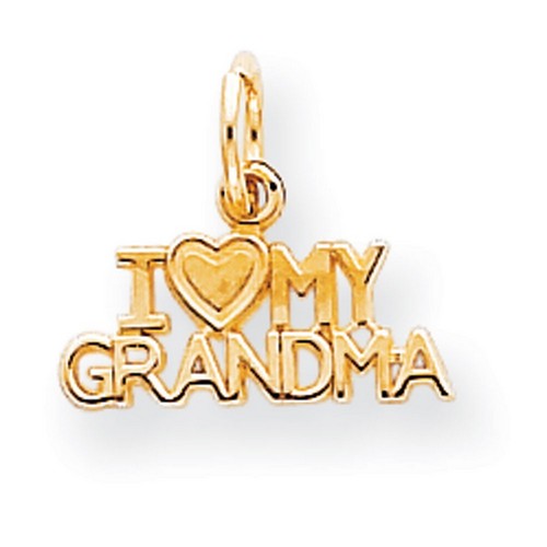 10k Yellow Gold I Love My Grandma Charm 13x16mm
