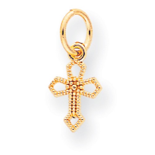 10k Yellow Gold Cross Charm Pendant 16 mm x 8 mm 0.24gr