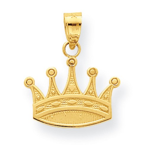 10k Yellow Gold Crown Charm Pendant 20 mm x 18 mm 0.73gr