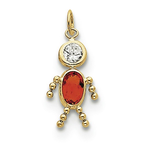 10K Yellow Gold November Boy Birthstone Charm