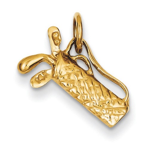 14k Yellow Gold Golf Bag Charm 16x7 mm 1.4 gr *** Made in USA