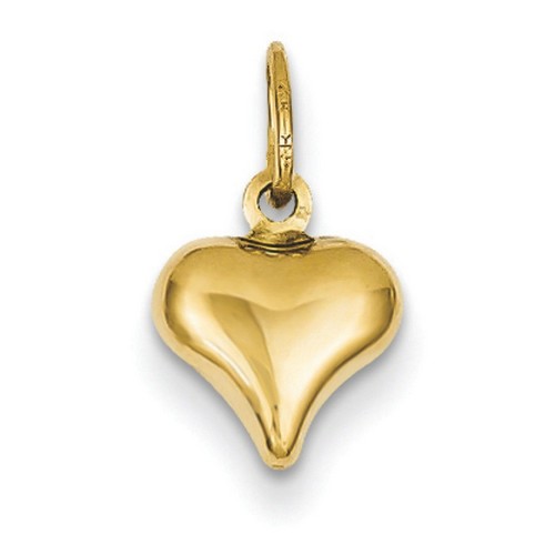 14k Yellow Gold Mini Puffed Heart Charm 8x9 mm 0.31 gr