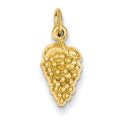 14k Yellow Gold Grapes Charm 13x8 mm 0.41 gr