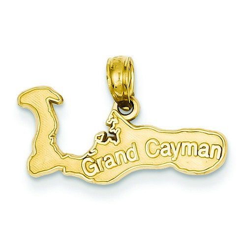 14k Yellow Gold Grand Cayman Island Pendant 12x22 mm 0.81 gr *** Made in USA
