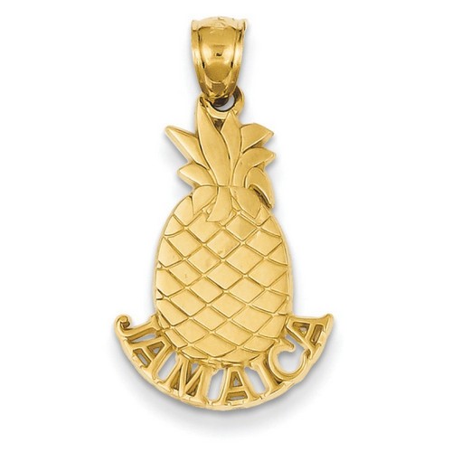 14k Yellow Gold Jamaica Pineapple Pendant 22x15 mm 1.5 gr *** Made in USA