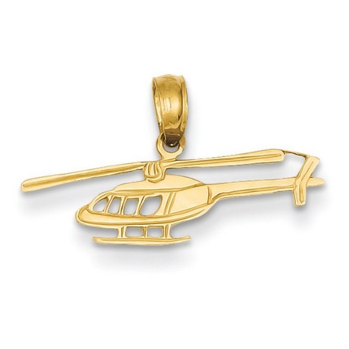 14k Yellow Gold Helicopter Pendant 7x22 mm 0.44 gr *** Made in USA