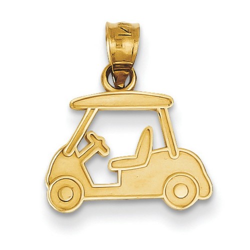 14k Yellow Gold Golf Cart Charm 11x14 mm 0.78 gr *** Made in USA