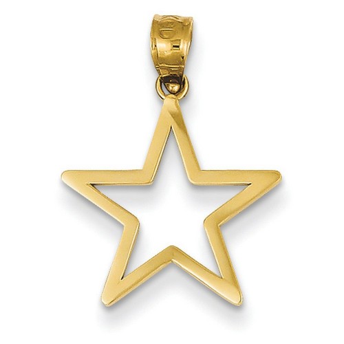 14k Yellow Gold Star Charm 13x15 mm 0.59 gr *** Made in USA