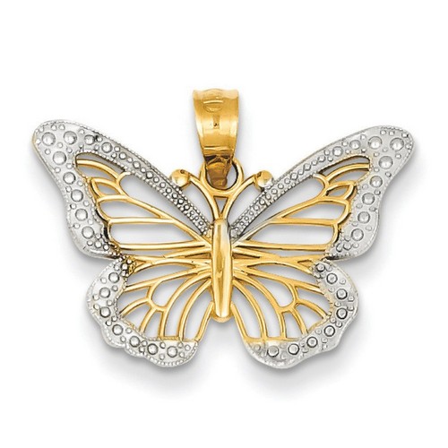 14k Yellow Gold Butterfly Pendant 15x22 mm 1.21 gr *** Made in USA