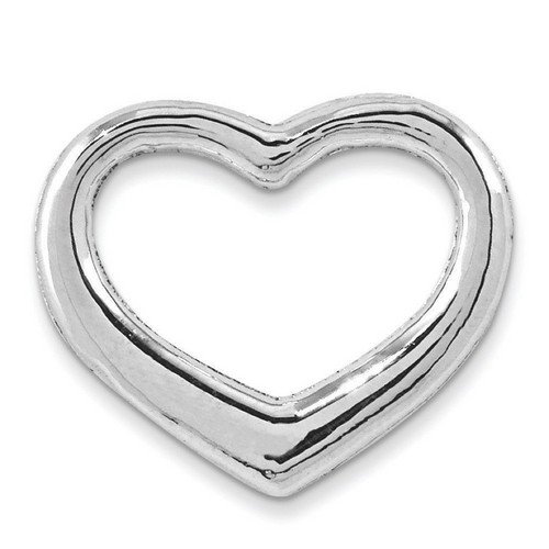 14k Yellow Gold Solid Diamond-cut Floating Heart Slide 9x10 mm 0.18 gr