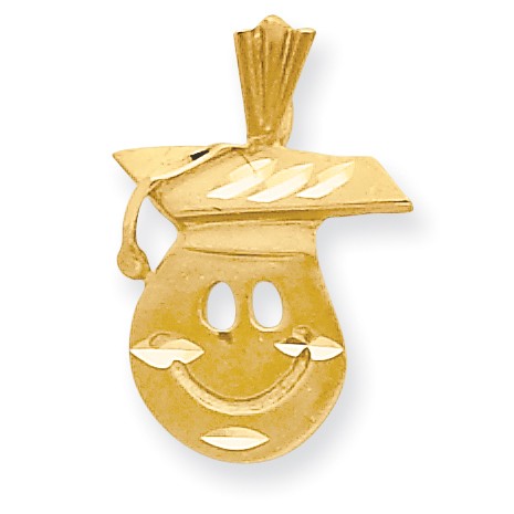 14k Yellow Gold Graduation Charm 14x13 mm 1.12 gr