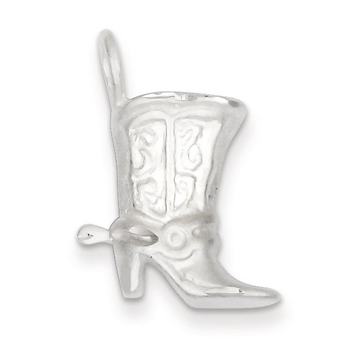 Cowboy Boot Charm in 925 Sterling Silver