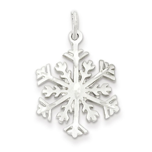 D C Satin Snowflake Charm in 925 Sterling Silver