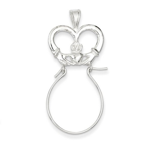 Claddagh Charm Holder in 925 Sterling Silver