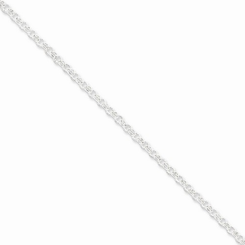 3.5 mm Fancy Pattern Rolo Chain Bracelet in 925 Sterling Silver