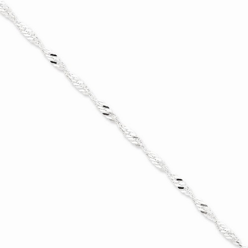 3.5 mm Singapore Chain Bracelet in 925 Sterling Silver