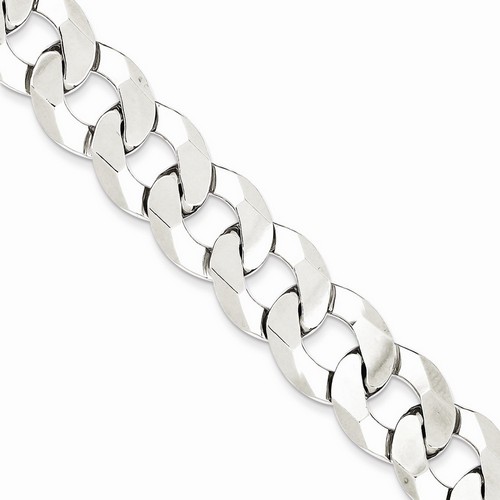 14.5 mm Large Curb Chain in 925 Sterling Silver