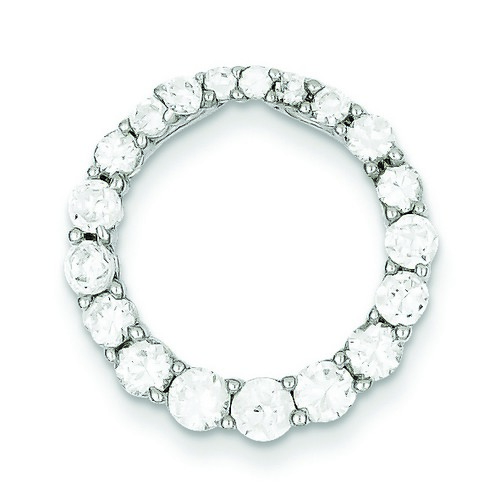 CZ Circle Journey Pendant in 925 Sterling Silver