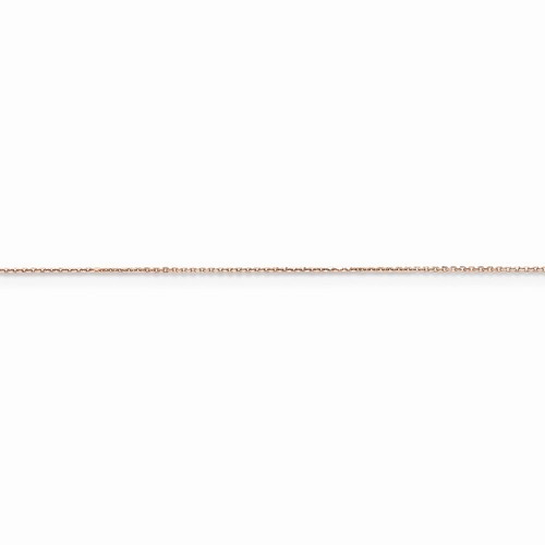 14k Rose Gold 0.8 mm Diamond-Cut Cable Chain Necklace - 24 Inch