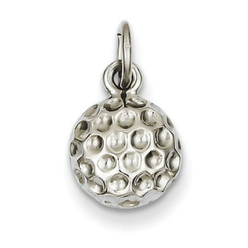 14k White Gold Golf Ball Charm 10x9 mm 0.87 gr *** Made in USA
