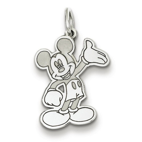 Disney Waving Mickey Mouse Charm in 925 Sterling Silver 23x15mm