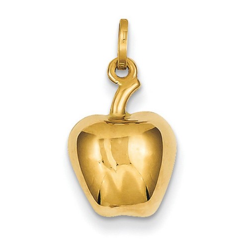14k Yellow Gold Puffed Apple Charm 15x11 mm 0.96 gr *** Made in ITALY