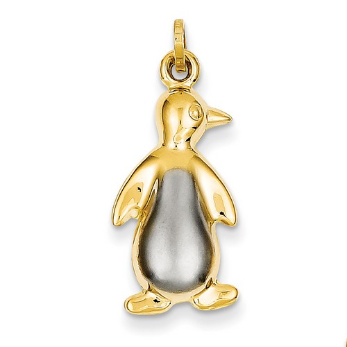 14k Yellow Gold Penguin Charm 21x12 mm 0.9 gr *** Made in ITALY