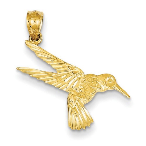 14k Yellow Gold Hummingbird Pendant 22x14 mm 0.75 gr *** Made in USA
