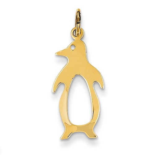 14k Yellow Gold Penguin Charm 20x10 mm 0.5 gr *** Made in USA